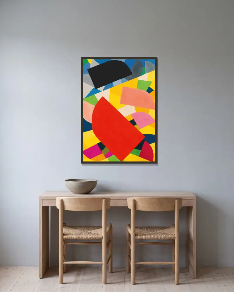 Komposition, 1936 von Otto Freundlich gerahmt an einer Wand