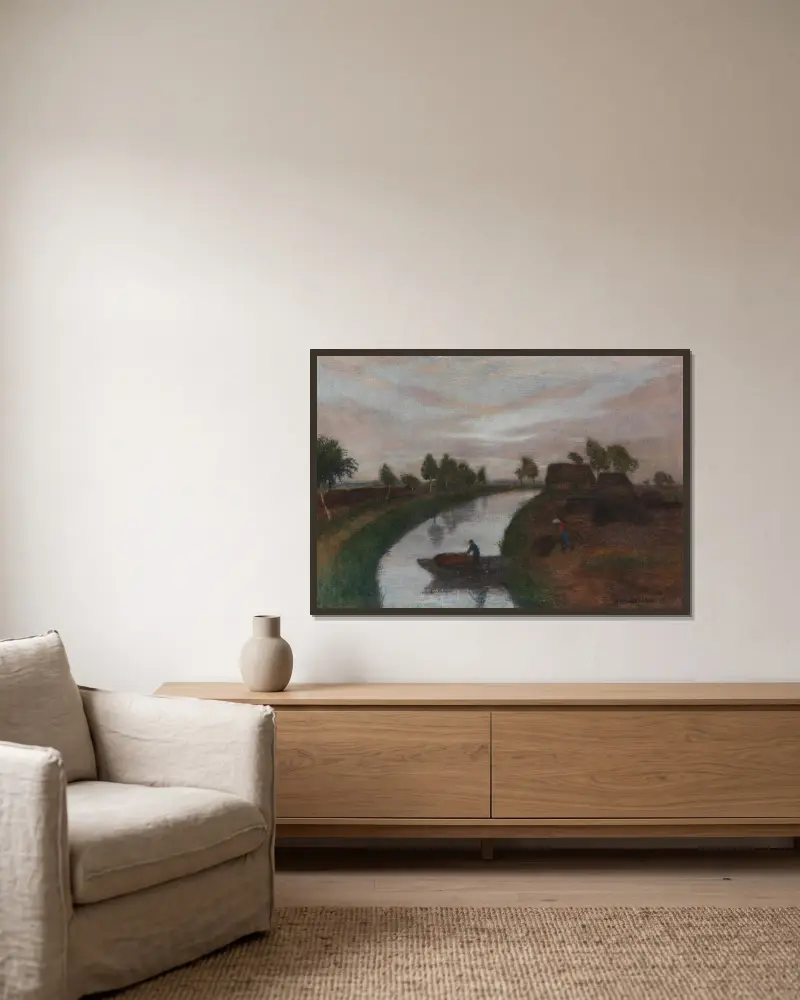 Letni wieczór na torfowisku, Otto Modersohn w ramie na ścianie