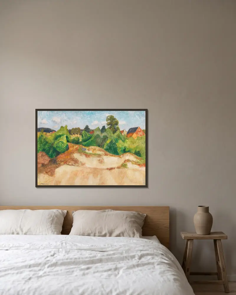 Sommerliche Dünenlandschaft in Quelkhorn bei Fischerhude av Otto Modersohn inramad på en vägg