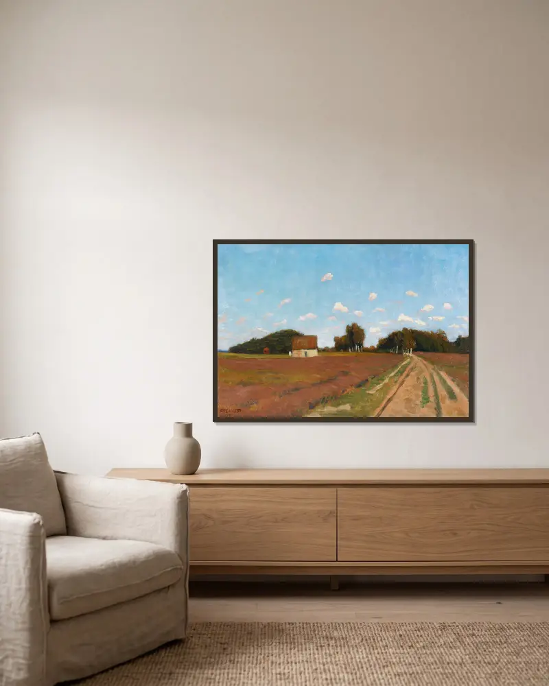 Letni dzień pod Worpswede, Otto Modersohn w ramie na ścianie