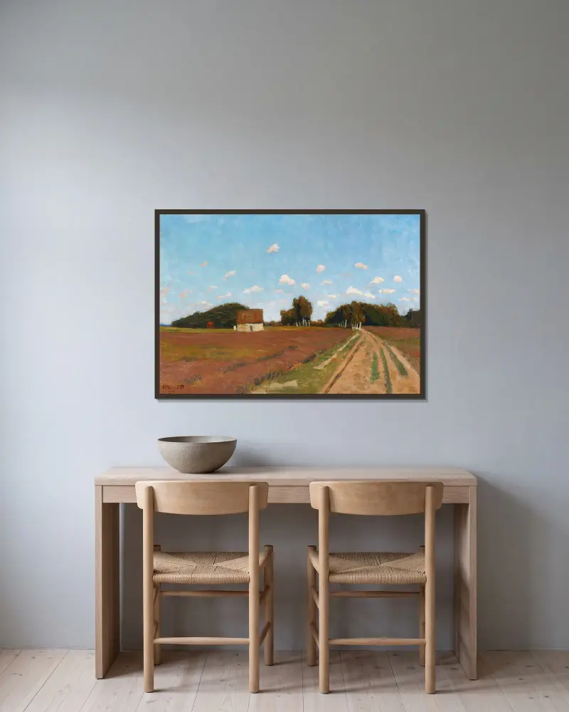 Letni dzień pod Worpswede, Otto Modersohn w ramie na ścianie