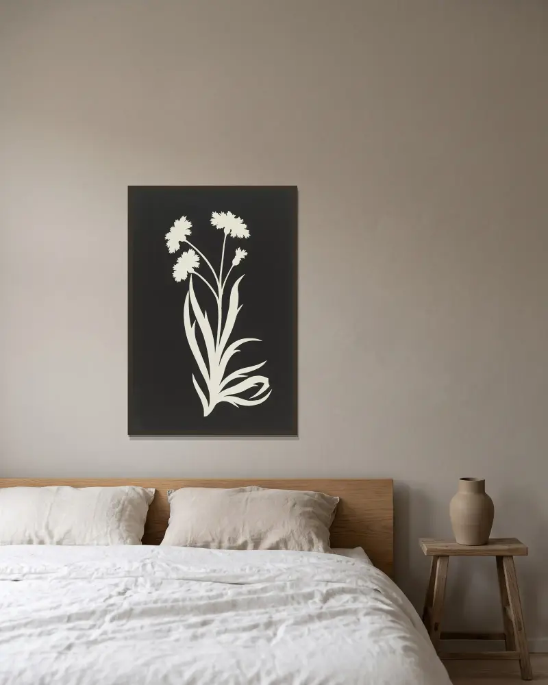 Kornblume von Philipp Otto Runge gerahmt an einer Wand