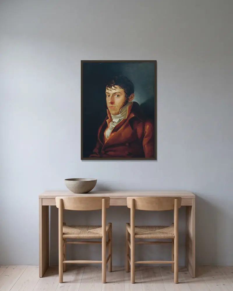 Målaren och författaren Friedrich August von Klinkowström av Philipp Otto Runge inramad på en vägg