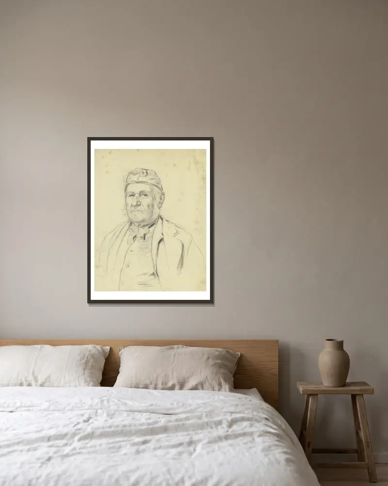 Bildnis des alten Müllers zu Streatley von Otto Scholderer gerahmt an einer Wand