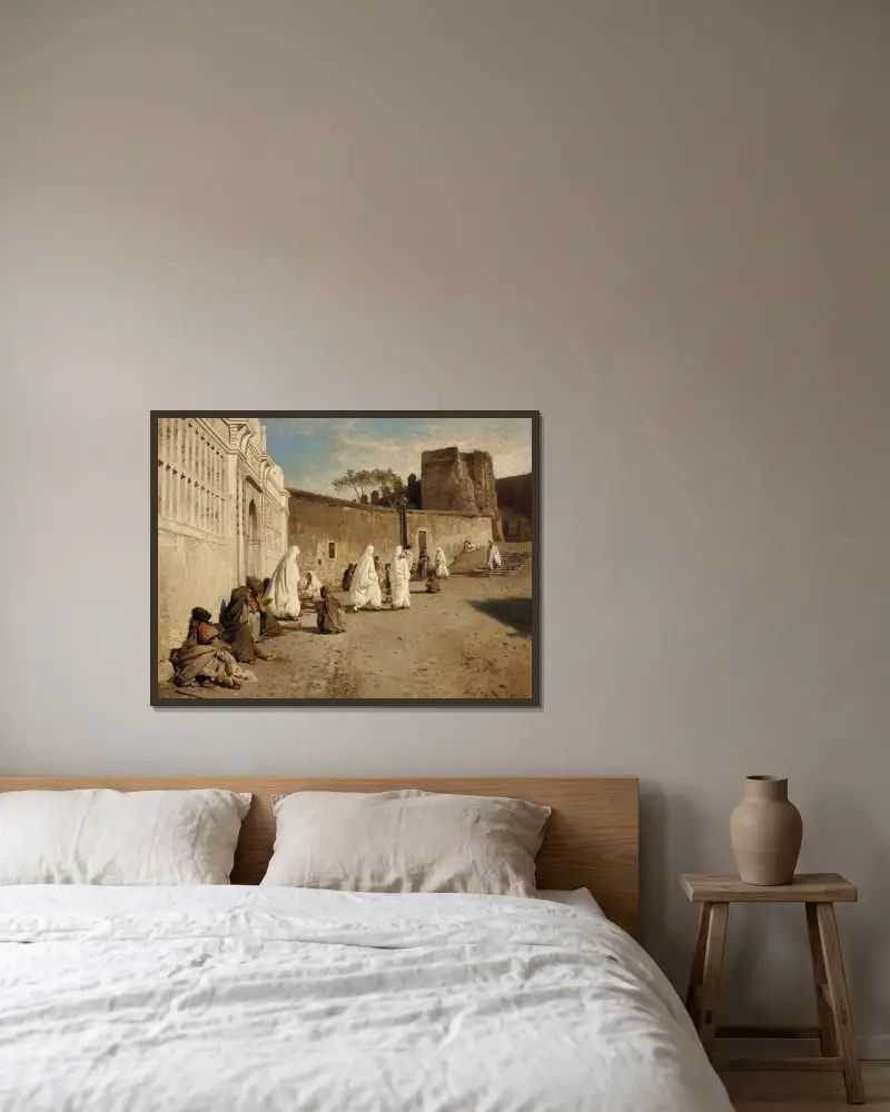 Entrén till Alhambra, Spanien av Hermann Ottomar Herzog inramad på en vägg