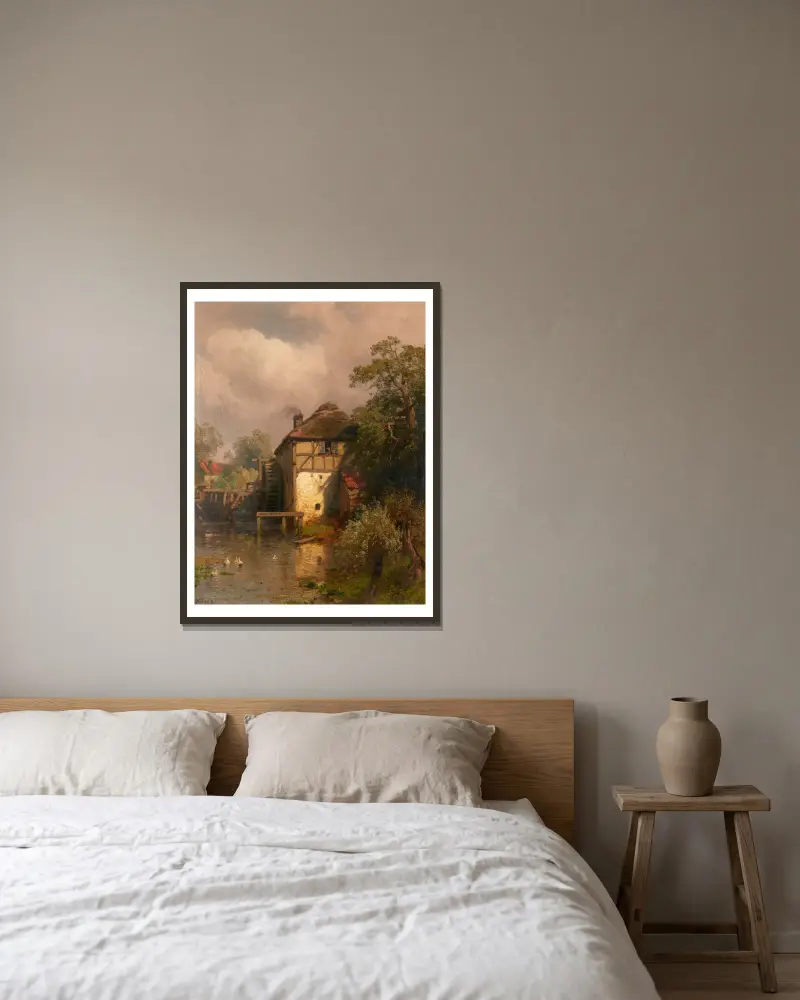 The Mill av Hermann Ottomar Herzog inramad på en vägg