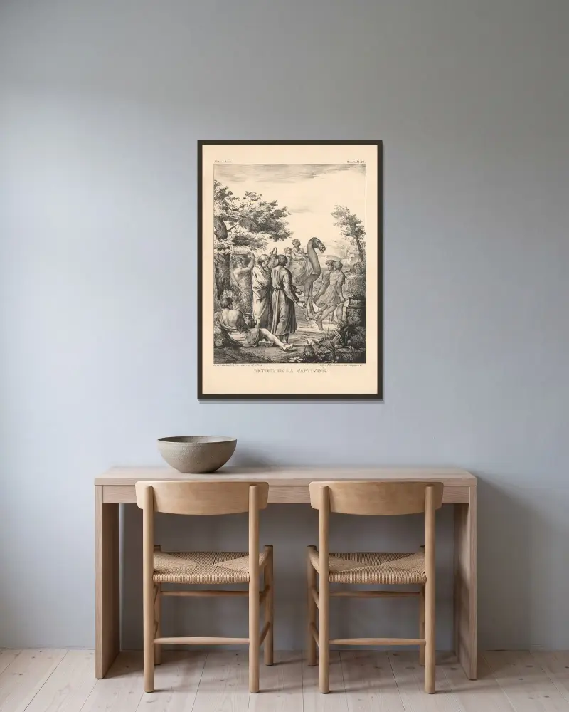 Rückkehr aus der Gefangenschaft von P. Bineteau gerahmt an einer Wand