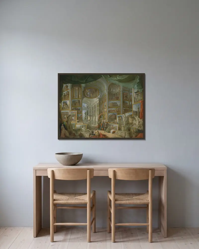 Antikes Rom von Giovanni Paolo Panini gerahmt an einer Wand
