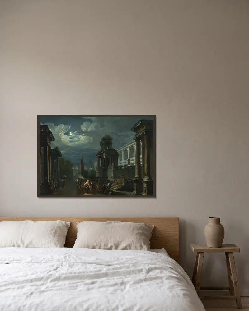 Bortförandet av Helena av Giovanni Paolo Panini inramad på en vägg