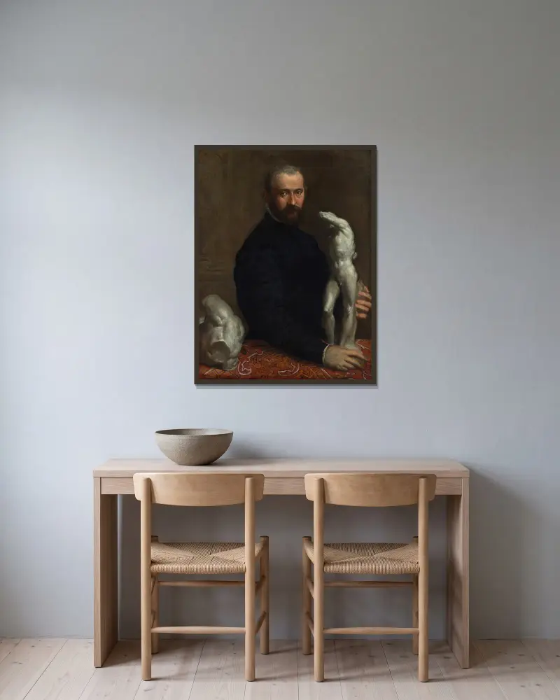 Alessandro Vittoria von Paolo Veronese gerahmt an einer Wand