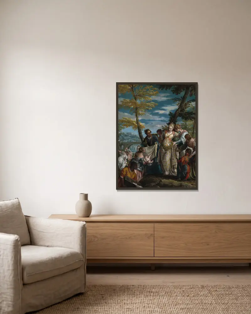 Moses hittas av Paolo Veronese inramad på en vägg
