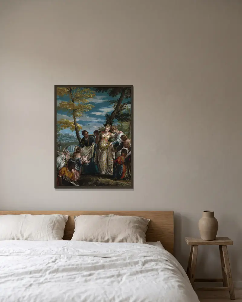 Moses hittas av Paolo Veronese inramad på en vägg