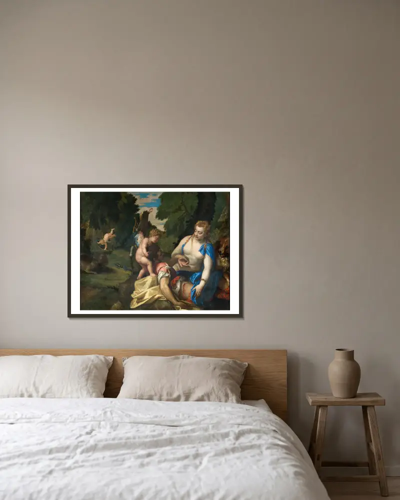 Wenus opłakująca Adonisa, Paolo Veronese w ramie na ścianie
