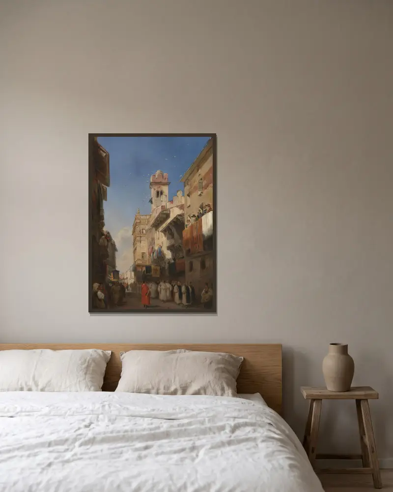 Procesja w Weronie, Richard Parkes Bonington w ramie na ścianie