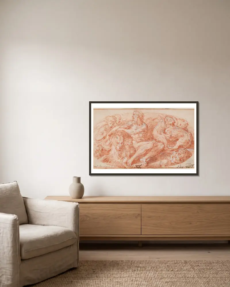 Daniel in der Löwengrube, 1531 – Nr. 2 von Parmigianino gerahmt an einer Wand