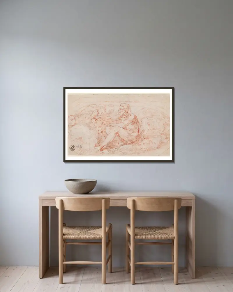 Daniel in der Löwengrube, 1531 – Nr. 1 von Parmigianino gerahmt an einer Wand