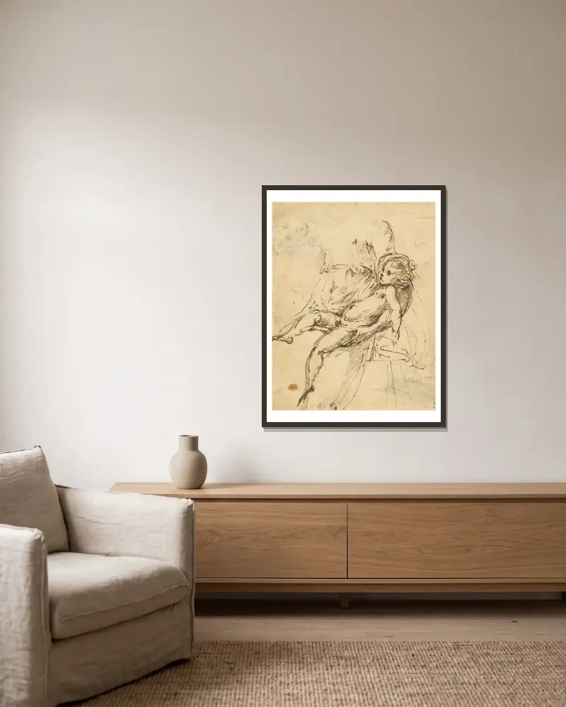 Studia nad Madonną z Dzieciątkiem, Parmigianino w ramie na ścianie