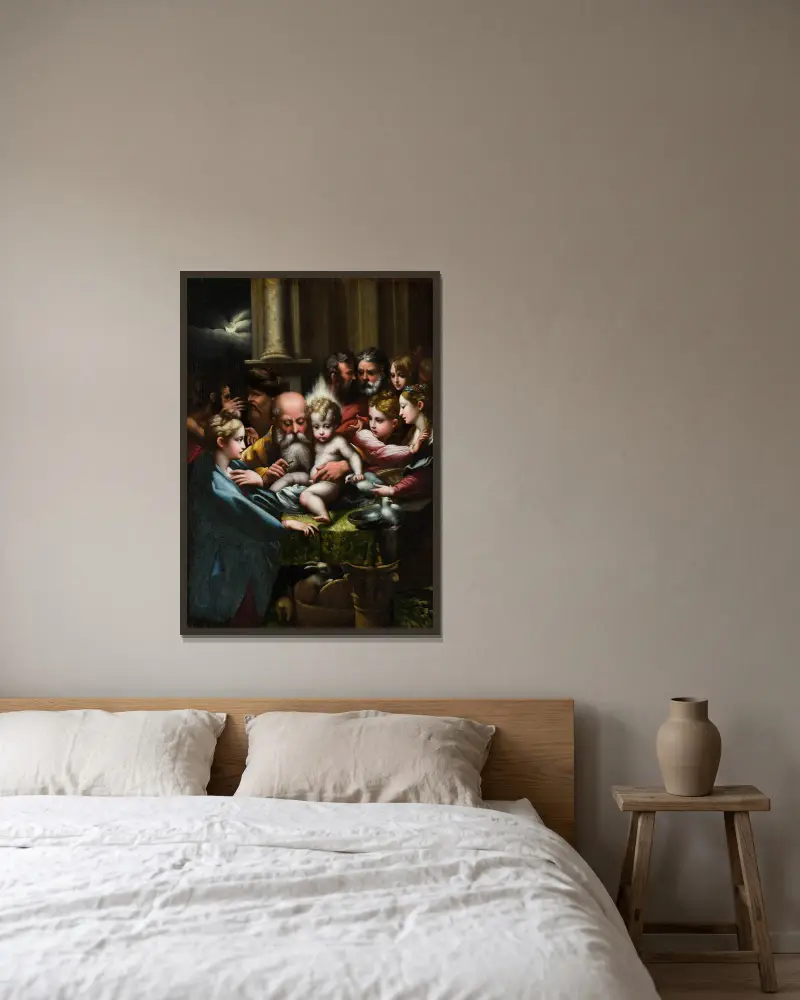 Die Beschneidung von Parmigianino gerahmt an einer Wand