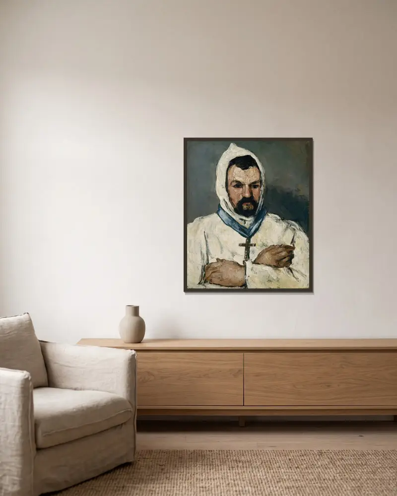 Antoine Dominique Sauveur Aubert (ur. 1817), wuj artysty, jako mnich, Paul Cézanne w ramie na ścianie