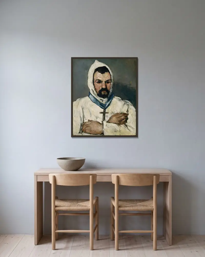 Antoine Dominique Sauveur Aubert (ur. 1817), wuj artysty, jako mnich, Paul Cézanne w ramie na ścianie