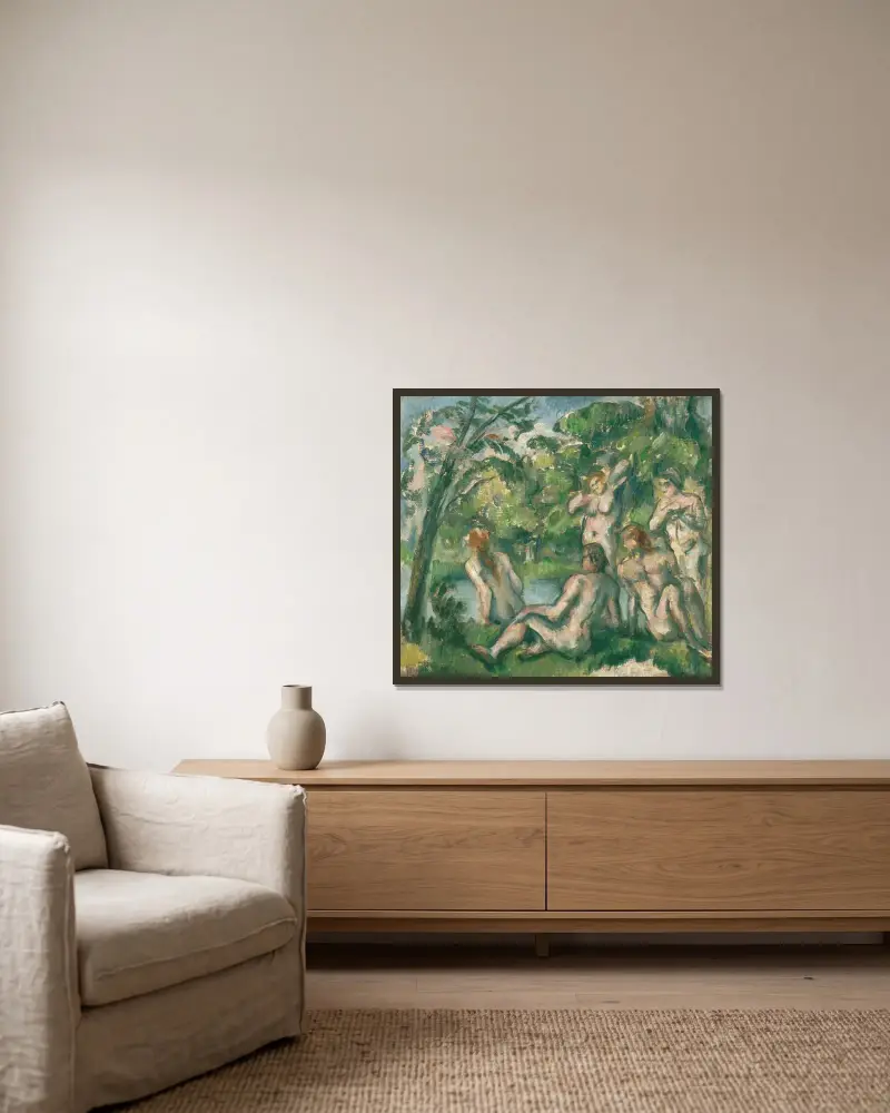 Koupající se 2, Paul Cézanne v rámu na stěně