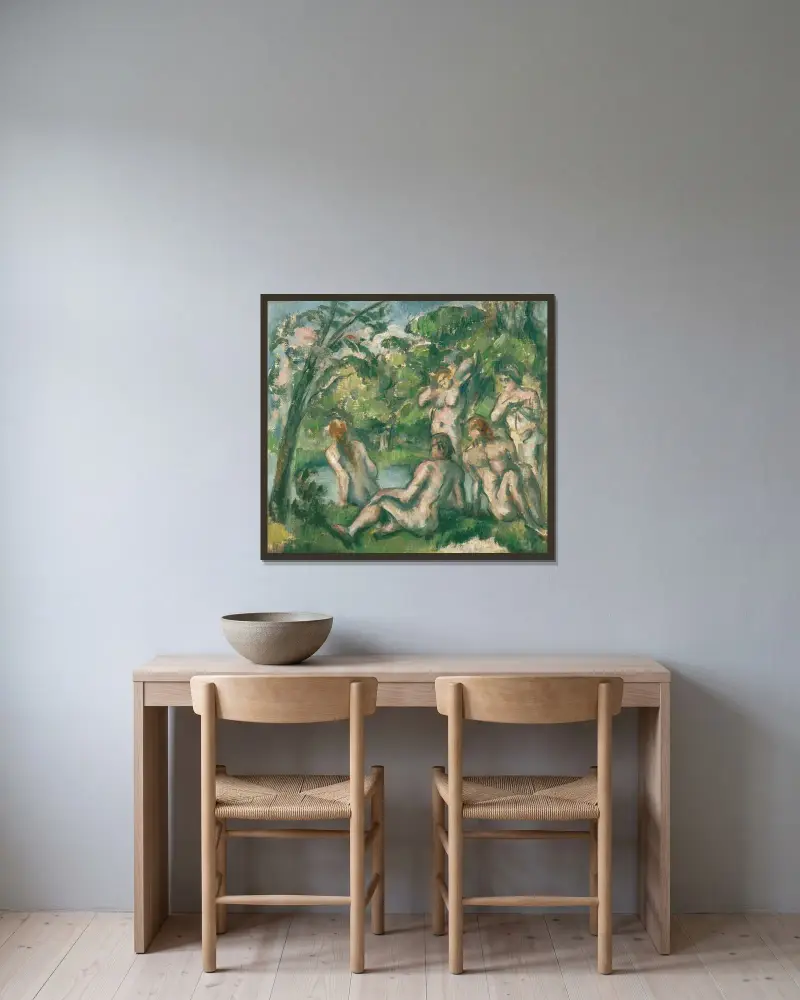 Koupající se 2, Paul Cézanne v rámu na stěně