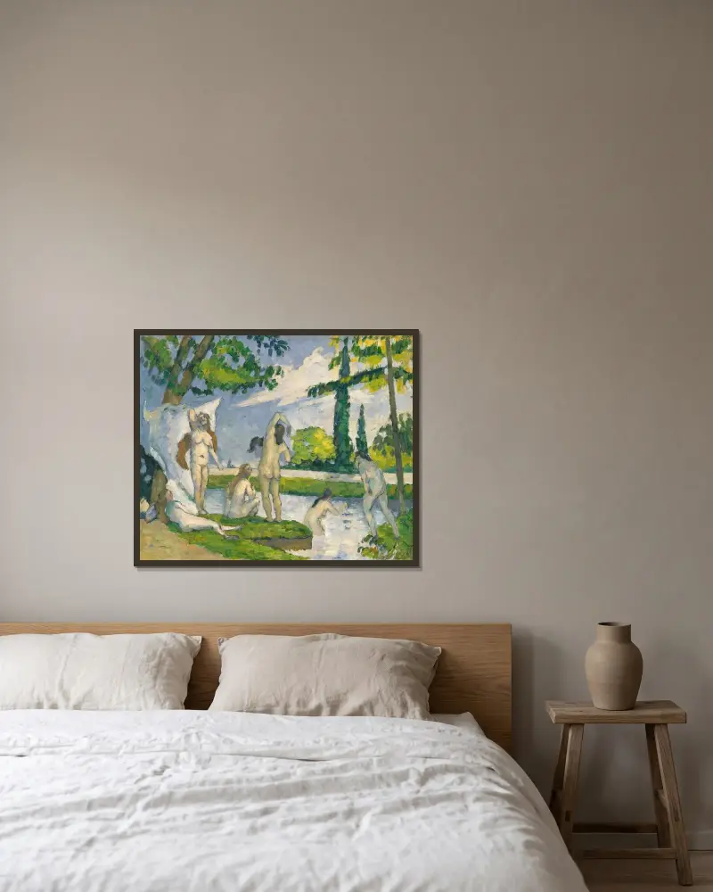 Koupání, 1874, Paul Cézanne v rámu na stěně
