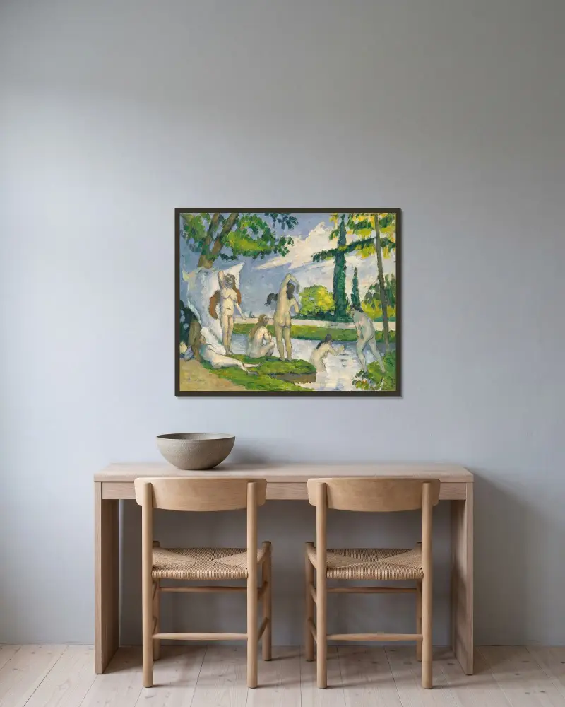 Koupání, 1874, Paul Cézanne v rámu na stěně