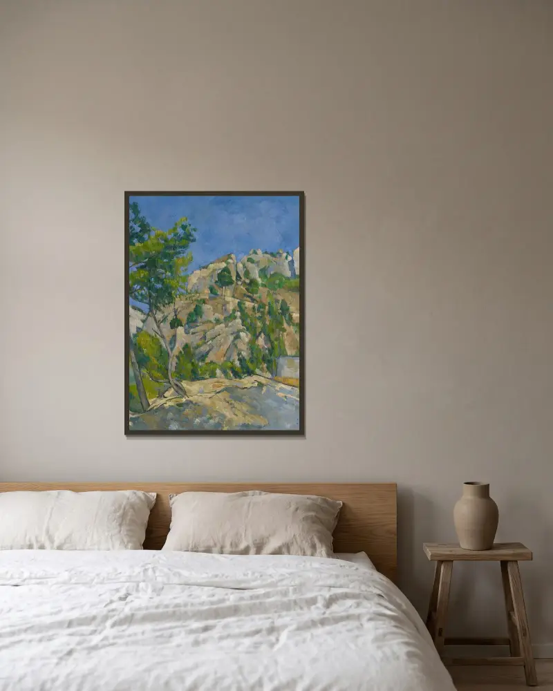Ravinens botten av Paul Cézanne inramad på en vägg