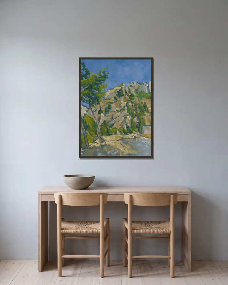 Ravinens botten av Paul Cézanne inramad på en vägg