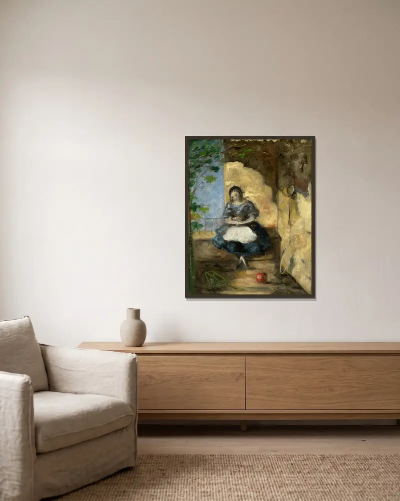 Fillette av Paul Cézanne inramad på en vägg