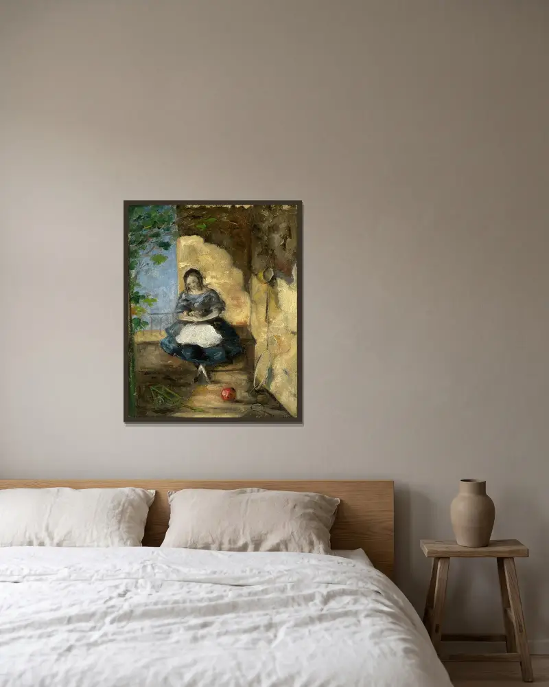 Fillette av Paul Cézanne inramad på en vägg