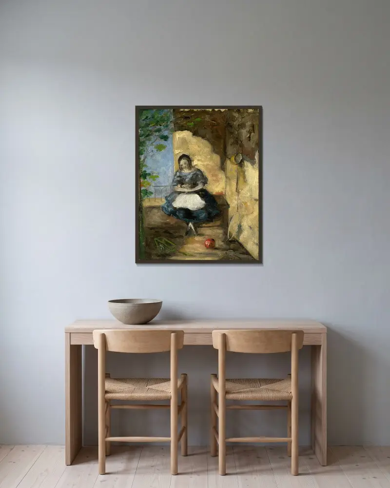 Fillette av Paul Cézanne inramad på en vägg
