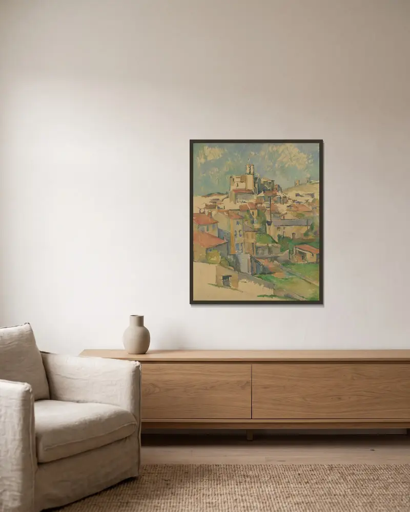 Gardanne von Paul Cézanne gerahmt an einer Wand