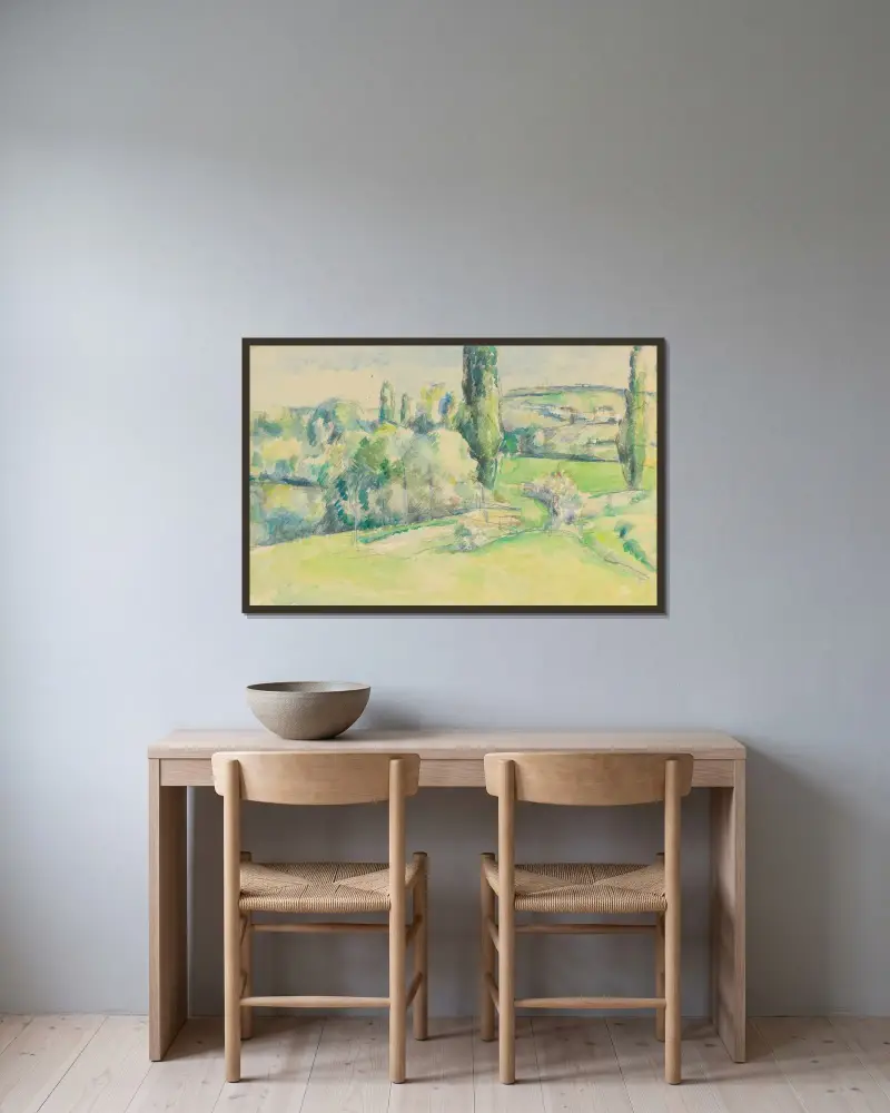 Kullen vid Jallais i Pontoise av Paul Cézanne inramad på en vägg