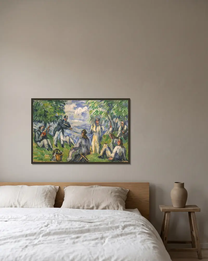 Snídaně v trávě, Paul Cézanne v rámu na stěně