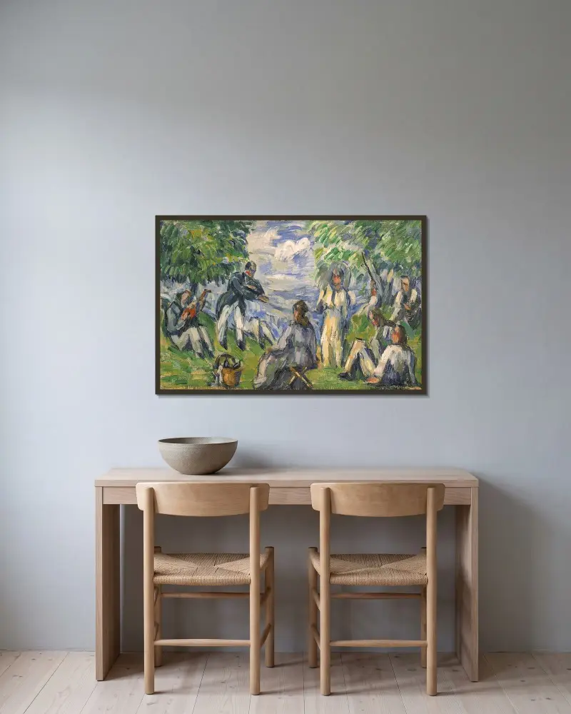 Snídaně v trávě, Paul Cézanne v rámu na stěně