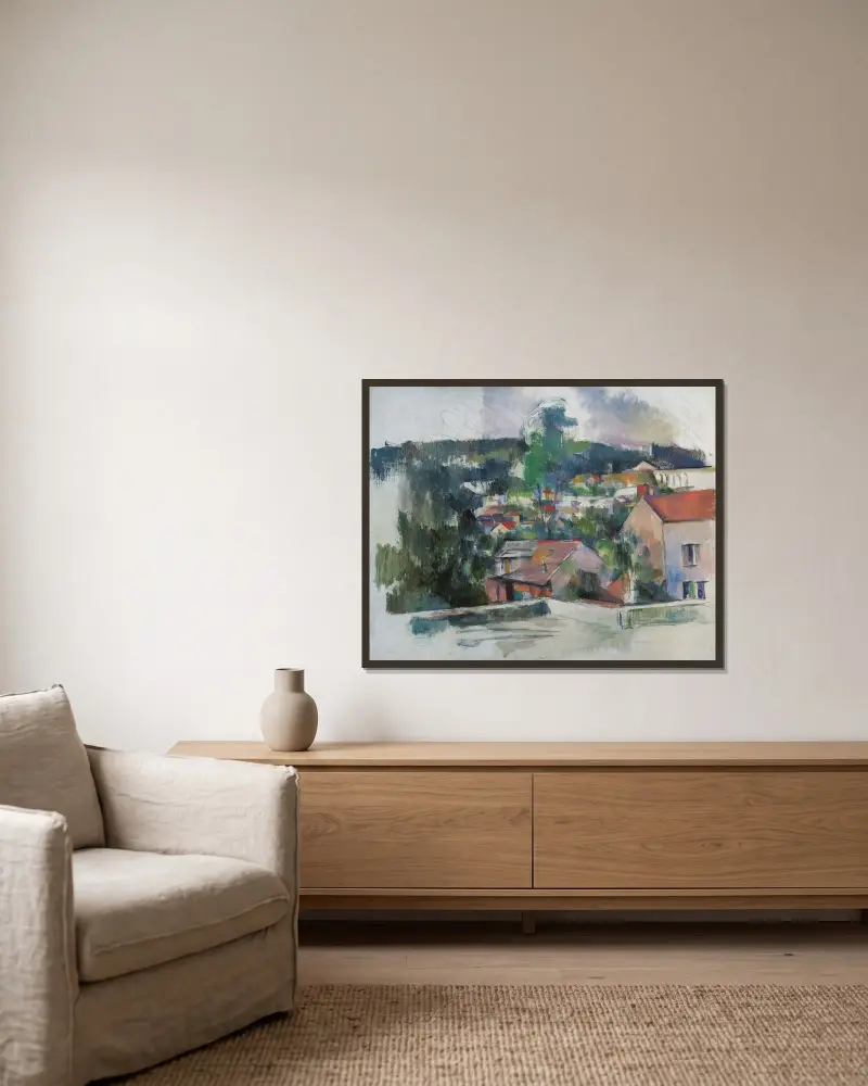 Krajina, Paul Cézanne v rámu na stěně
