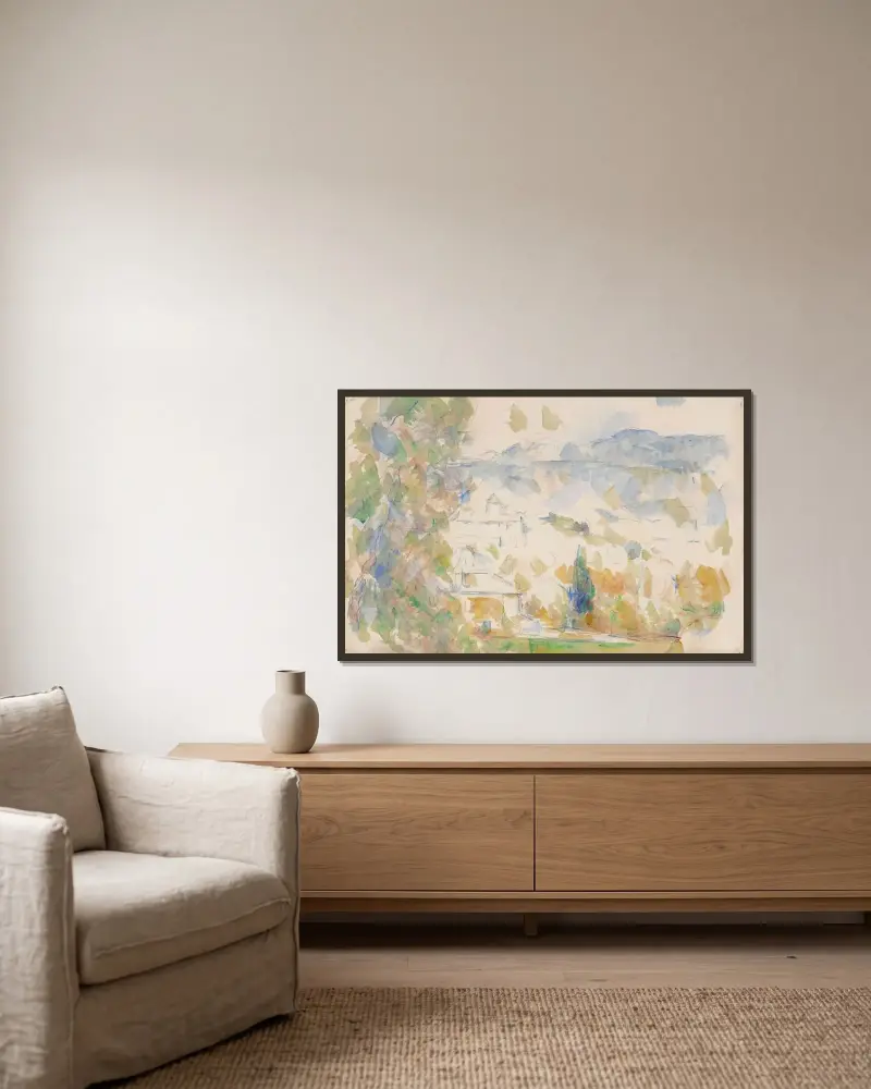 Bastiderna Lou Deven och Barbaroux av Paul Cézanne inramad på en vägg