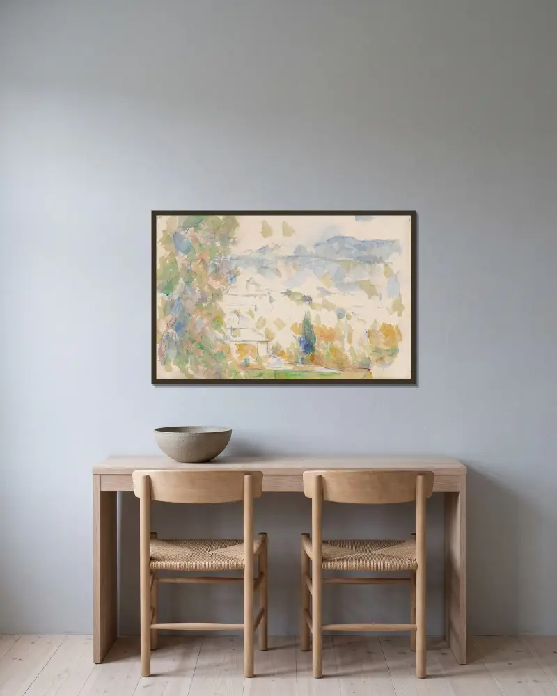 Bastiderna Lou Deven och Barbaroux av Paul Cézanne inramad på en vägg