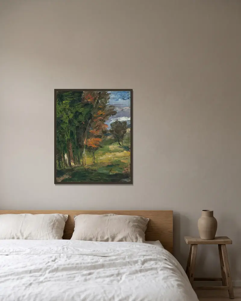 Paysage, 1862 av Paul Cézanne inramad på en vägg