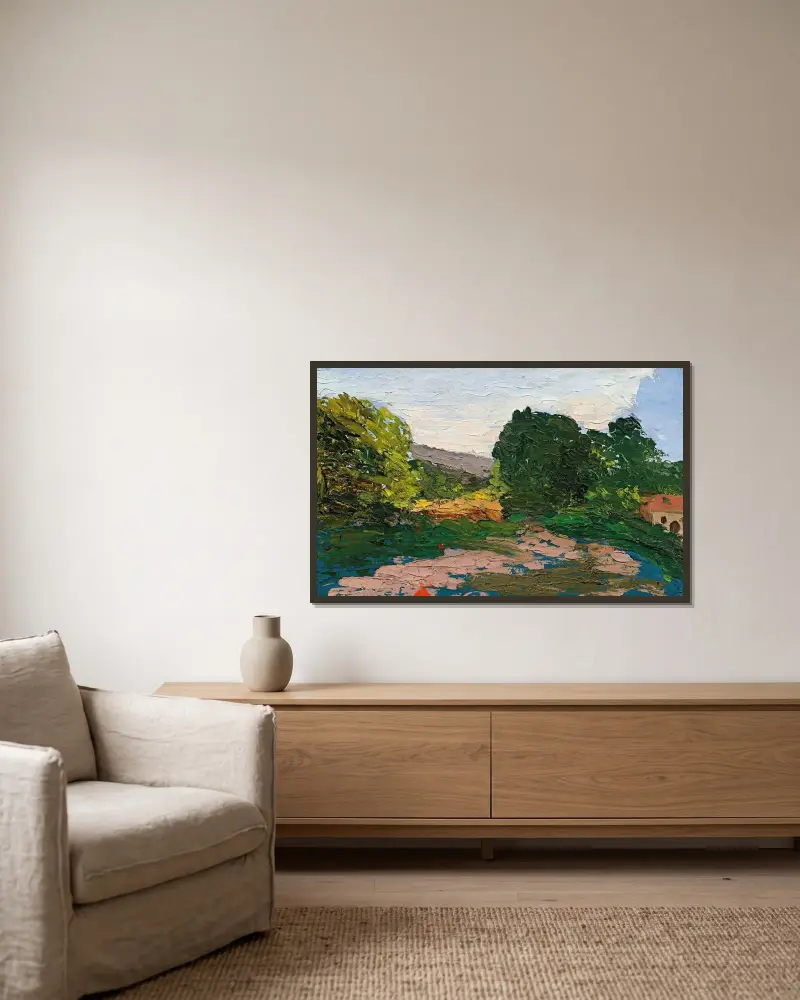 Krajina v Midi, Paul Cézanne v rámu na stěně