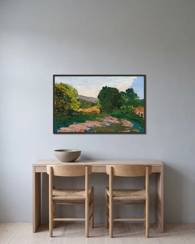 Krajina v Midi, Paul Cézanne v rámu na stěně