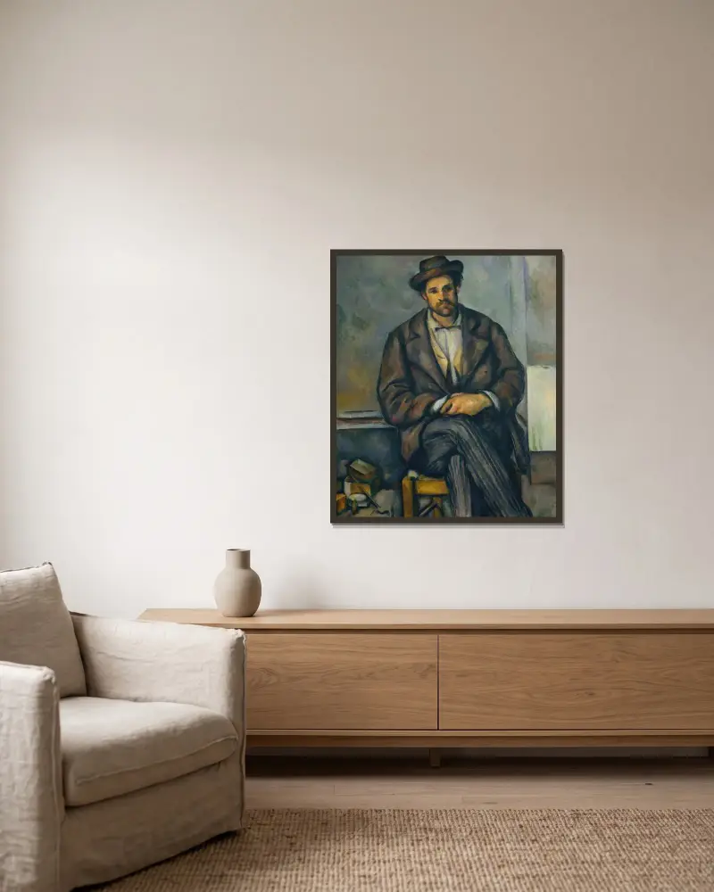 Sedící rolník, Paul Cézanne v rámu na stěně