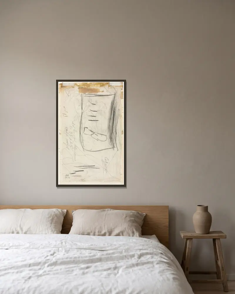 Skizze von Madame Cézanne von Paul Cézanne gerahmt an einer Wand