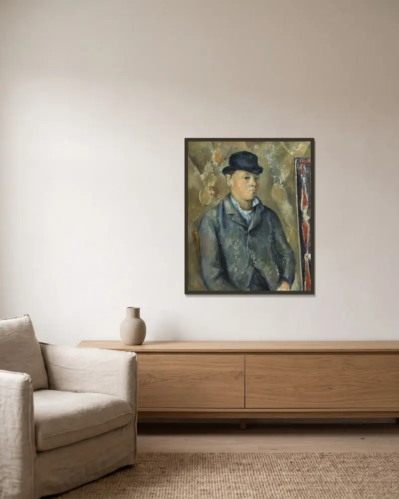 The Artist’s Son,Paul av Paul Cézanne inramad på en vägg