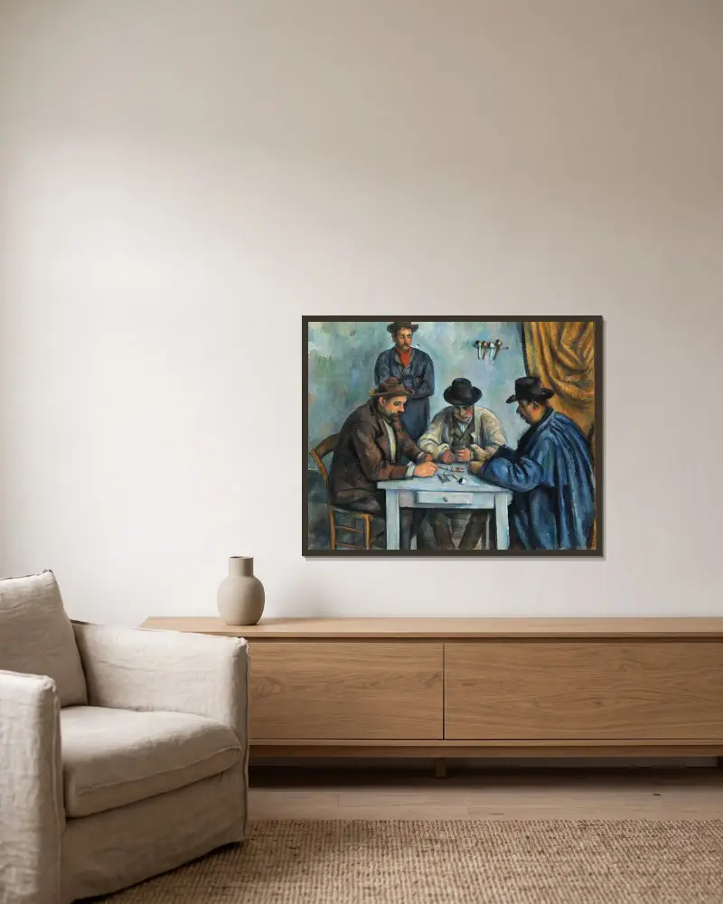 Gracze w karty, Paul Cézanne w ramie na ścianie