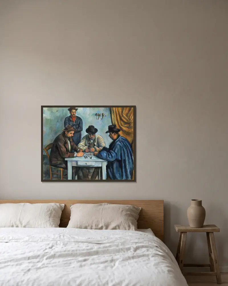 Gracze w karty, Paul Cézanne w ramie na ścianie