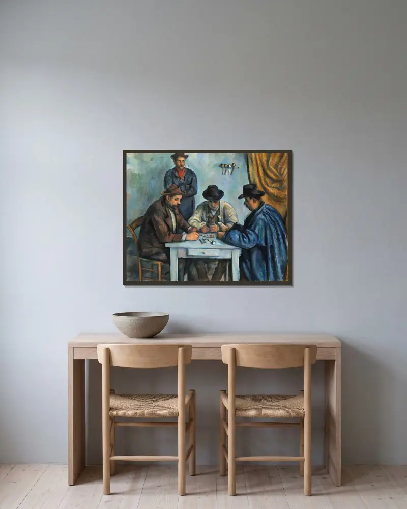 Gracze w karty, Paul Cézanne w ramie na ścianie