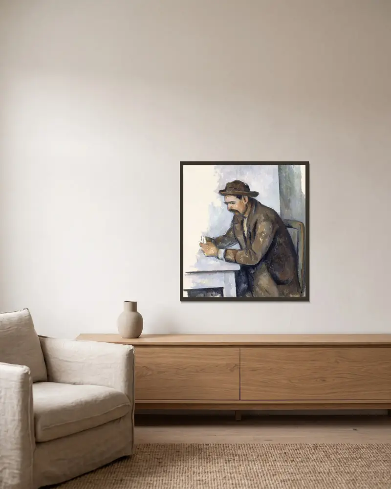 Gracz w karty, Paul Cézanne w ramie na ścianie